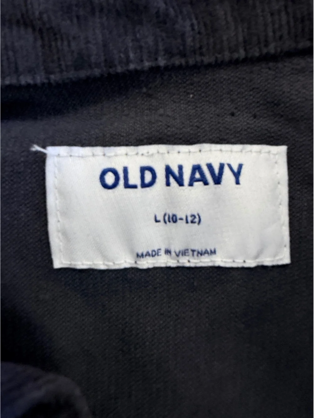 Old Navy Black Corduroy Button-Up Shirt Large (10-12)
